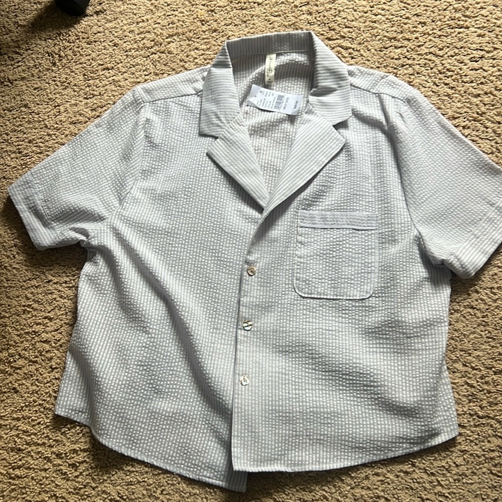 LA Hearts by PacSun Size M Women's Button Up Shirt Blue Stripe